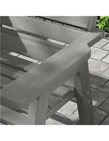 Outsunny Fir Wood Convertible 2 to 3 Seater Outdoor Garden Bench Grey