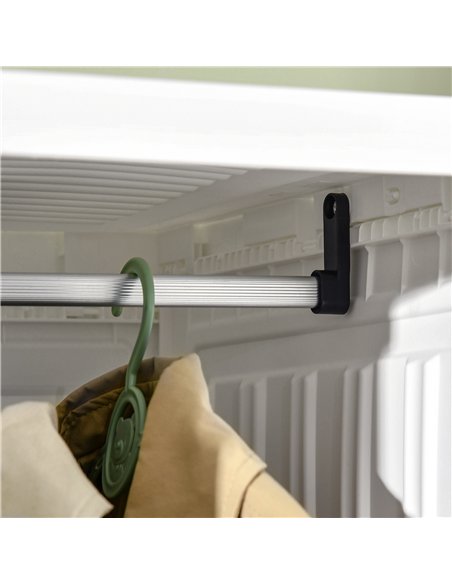 HOMCOM Portable Clothes Wardrobe for Bedroom, Foldable Clothes Organiser with Cube Storage, Hanging Rods, Magnet Doors, White