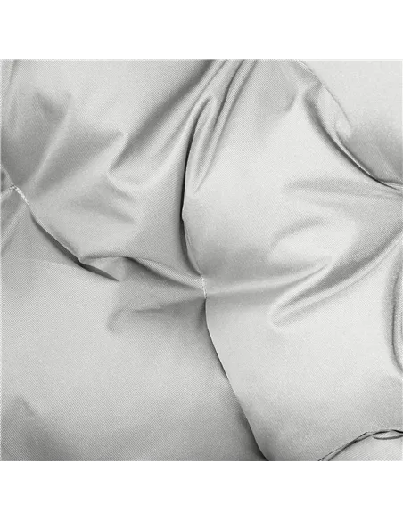 Outsunny 2 Seater Egg Chair Outdoor, Folding Weave Garden Furniture Chair with Cushion, Cup Pockets - Light Grey