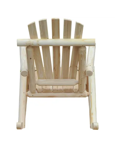 Outsunny 2 Piece Adirondack Chair Cedar Wood Ergonomic Rocking Chair Porch Rocker Garden Traditional - Burlywood