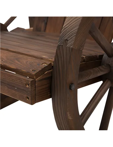 Outsunny 2 Piece Wooden Adirondack Rocking Chair Reclining Armchair Outdoor Garden Furniture Patio Porch Rocker - Carbonized Woo