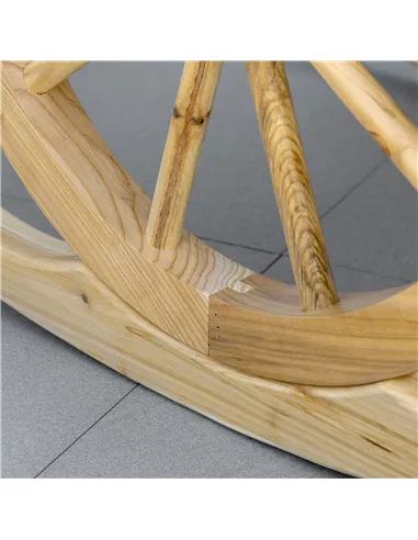 Outsunny 2 Piece Wooden Adirondack Rocking Chair Reclining Armchair Outdoor Garden Furniture Patio Porch Rocker - Natural