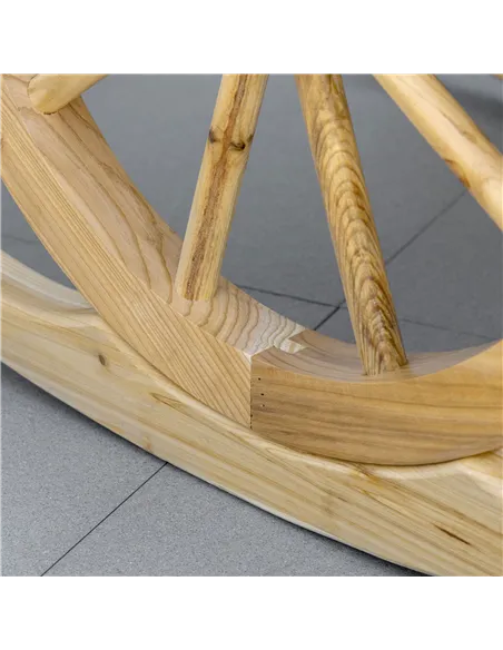 Outsunny 2 Piece Wooden Adirondack Rocking Chair Reclining Armchair Outdoor Garden Furniture Patio Porch Rocker - Natural