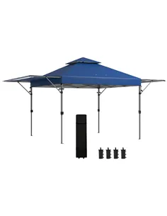 Outsunny 3 x 3m Height Adjustable Pop-Up Gazebo, with Accessories - Blue
