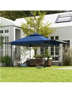 Outsunny 3 x 3m Height Adjustable Pop-Up Gazebo, with Accessories - Blue 2