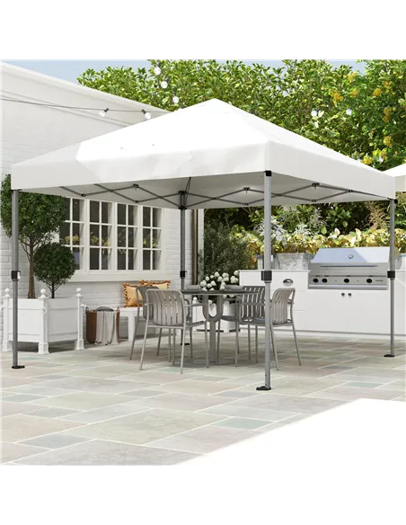 Outsunny 3 x 3m Pop-Up Gazebo, with Accessories - White