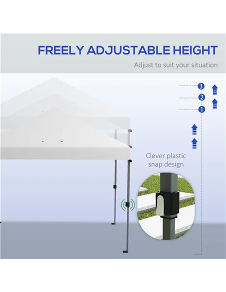 Outsunny 3 x 3m Pop-Up Gazebo, with Accessories - White