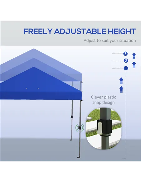 Outsunny 3 x 3m Pop-Up Gazebo, with Accessories - Blue
