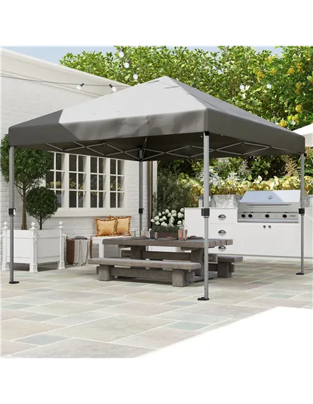 Outsunny 3 x 3m Pop-Up Gazebo, with Accessories - Grey