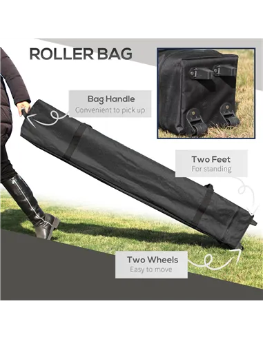 Outsunny 3 x 3m Height Adjustable Pop-Up Gazebo, with Accessories - Grey