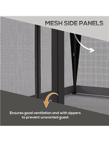 Outsunny 3 x 3(m) Pop Up Gazebo with Mosquito Netting, 1 Person Easy up Marquee Party Tent with 1-Button Push, Double Roof, Carr