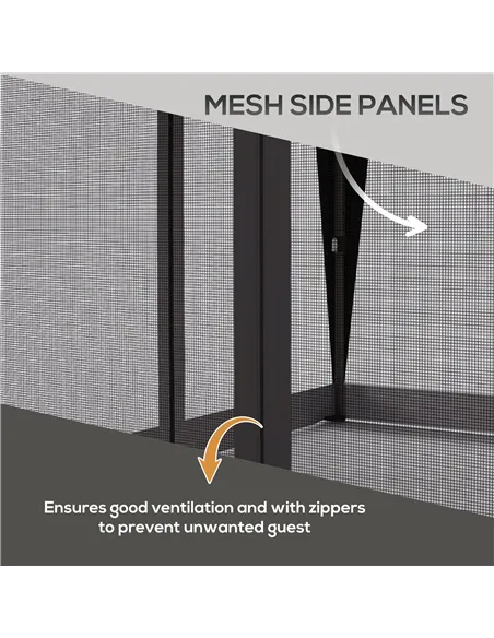 Outsunny 3 x 3(m) Pop Up Gazebo with Mosquito Netting, 1 Person Easy up Marquee Party Tent with 1-Button Push, Double Roof, Carr