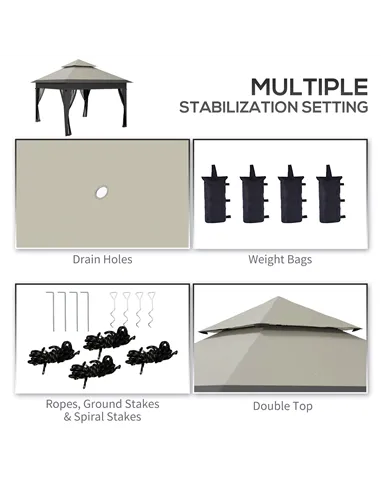 Outsunny 3 x 3(m) Pop Up Gazebo with Mosquito Netting, 1 Person Easy up Marquee Party Tent with 1-Button Push, Double Roof, Carr