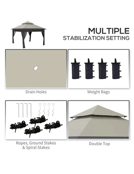 Outsunny 3 x 3(m) Pop Up Gazebo with Mosquito Netting, 1 Person Easy up Marquee Party Tent with 1-Button Push, Double Roof, Carr