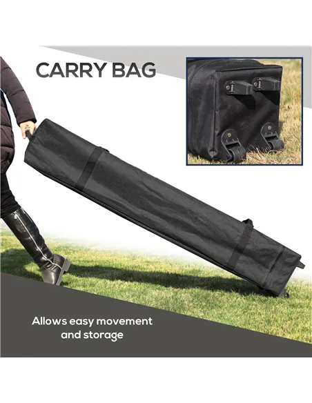 Outsunny 3 x 3(m) Pop Up Gazebo with Mosquito Netting, 1 Person Easy up Marquee Party Tent with 1-Button Push, Double Roof, Carr