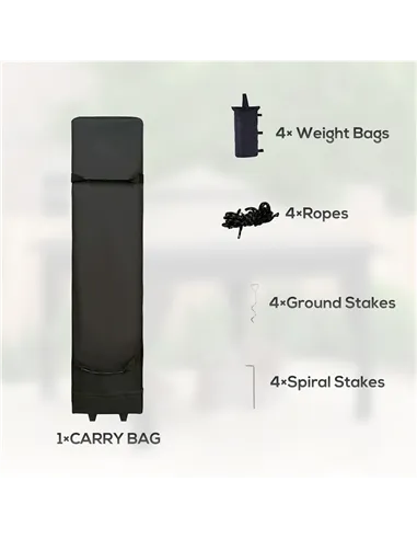 Outsunny 3 x 3(m) Pop Up Gazebo with Mosquito Netting, 1 Person Easy up Marquee Party Tent with 1-Button Push, Double Roof, Carr