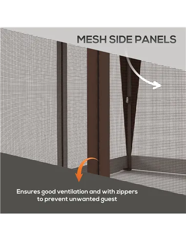 Outsunny 3 x 3(m) Pop Up Gazebo with Mosquito Netting, 1 Person Easy up Marquee Party Tent with 1-Button Push, Double Roof, Carr