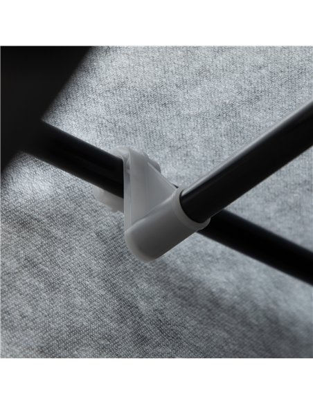 HOMCOM Fabric Wardrobe, with Rails and Shelves - Dark Grey