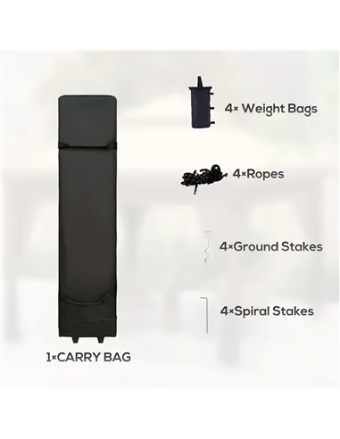 Outsunny 3 x 3(m) Pop Up Gazebo with Mosquito Netting, 1 Person Easy up Marquee Party Tent with 1-Button Push, Double Roof, Carr