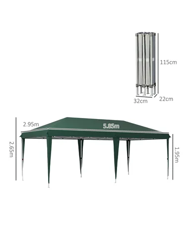 Outsunny 6 x 3 m Pop-Up Steel Frame Gazebo - Green