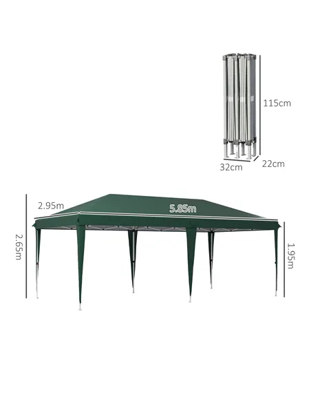 Outsunny 6 x 3 m Pop-Up Steel Frame Gazebo - Green