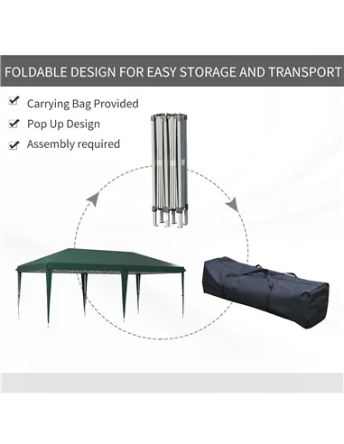 Outsunny 6 x 3 m Pop-Up Steel Frame Gazebo - Green