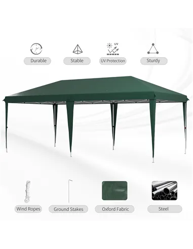 Outsunny 6 x 3 m Pop-Up Steel Frame Gazebo - Green