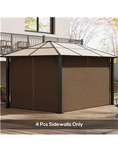 Outsunny 4 Pack Replacement Gazebo Curtains Privacy Panel for Most 3 x 4m Gazebo Canopy Pavillion Outdoor Shelter Sidewalls Acce 2