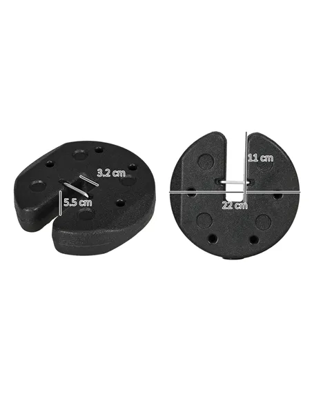 Outsunny Total 12KG Gazebo Weights Set of 4, Weights for Gazebo Legs with Reinforce Pins and Carry Belt, for Canopies Tents