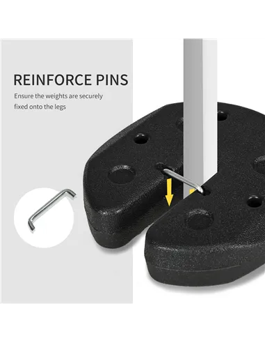 Outsunny Total 12KG Gazebo Weights Set of 4, Weights for Gazebo Legs with Reinforce Pins and Carry Belt, for Canopies Tents