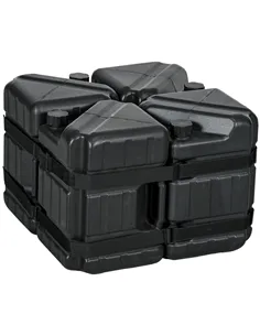 Outsunny HDPE Gazebo Weights Set of 4, Water or Sand Filled Weights for Gazebo Legs, with Built-in Handles and Secure Straps