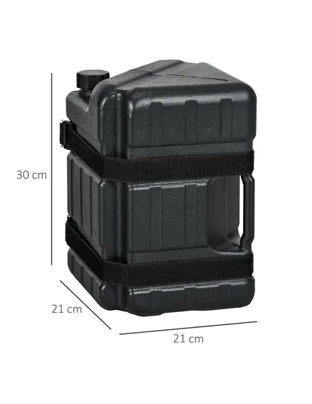 Outsunny HDPE Gazebo Weights Set of 4, Water or Sand Filled Weights for Gazebo Legs, with Built-in Handles and Secure Straps