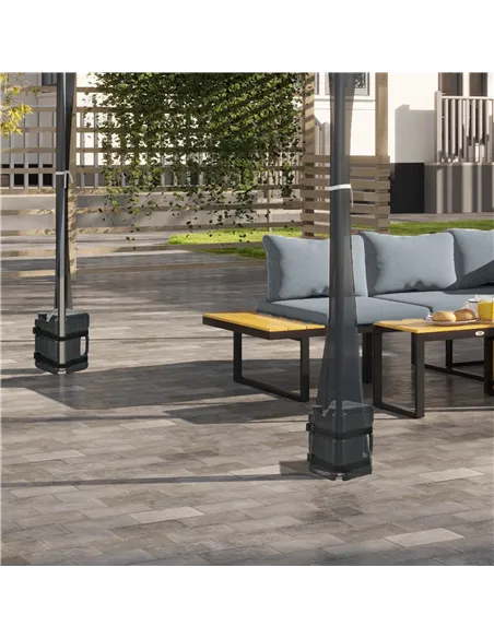 Outsunny HDPE Gazebo Weights Set of 4, Water or Sand Filled Weights for Gazebo Legs, with Built-in Handles and Secure Straps