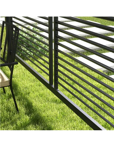 Outsunny 3 x 2.8m Metal Pergola, with Retractable Fabric Roof - Grey