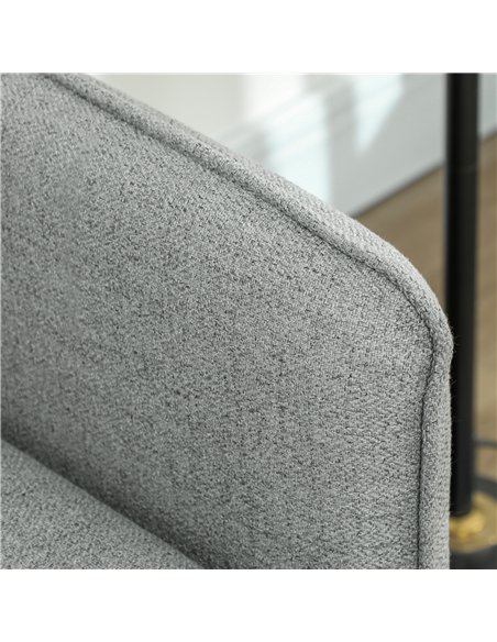 HOMCOM Modern Two Seater Sofa, Button Tufted Loveseat with Cushions and Steel Legs for Living Room, Guest Room, Grey