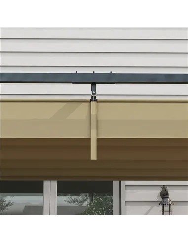 Outsunny 4 x 3(m) Metal Pergola with Retractable Roof, Garden Gazebo Canopy Shelter for Outdoor, Patio, Khaki