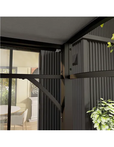 Outsunny 2.2 x 1.5 m BBQ Grill Gazebo Tent, Garden Grill with Metal Frame, Curved Canopy and 10 Hooks, Outdoor Sun Shade, Grey