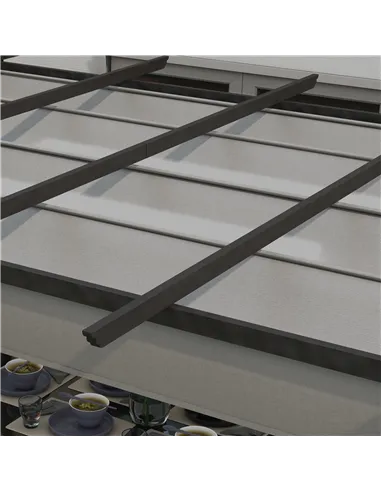 Outsunny 4 x 3(m) Aluminium Pergola with Retractable Roof, Garden Gazebo Canopy Shelter for Outdoor, Patio, Grey