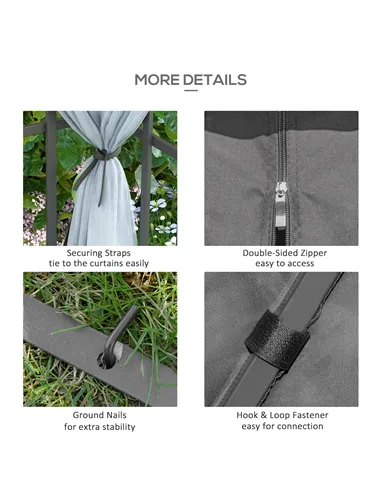 Outsunny 3 x 3(m) Patio Gazebo Canopy Garden Pavilion Tent Shelter with 2 Tier Roof and Mosquito Netting, Steel Frame, Grey