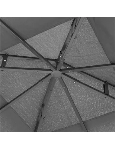 Outsunny 3 x 3(m) Patio Gazebo Canopy Garden Pavilion Tent Shelter with 2 Tier Roof and Mosquito Netting, Steel Frame, Grey