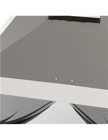 Outsunny Pop Up Canopy Tent with Double Roof, Zipped Mesh Sidewalls, Carrying Bag, Height Adjustable for Patio Garden, Dark Grey