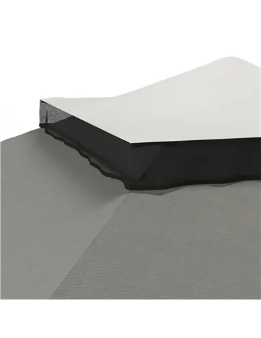 Outsunny Pop Up Canopy Tent with Double Roof, Zipped Mesh Sidewalls, Carrying Bag, Height Adjustable for Patio Garden, Dark Grey