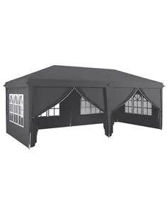 Outsunny Outsunny 3 x 6 m Garden Pop Up Gazebo, Wedding Party Tent Marquee, Water Resistant Awning Canopy with Sidewalls, Window