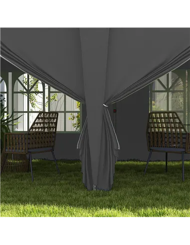 Outsunny Outsunny 3 x 6 m Garden Pop Up Gazebo, Wedding Party Tent Marquee, Water Resistant Awning Canopy with Sidewalls, Window