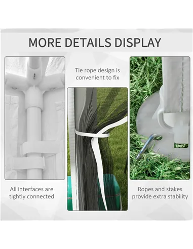 Outsunny 4 x 3 m Party Tent Wedding Gazebo Outdoor Waterproof PE Canopy Shade with Panel