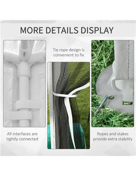 Outsunny 4 x 3 m Party Tent Wedding Gazebo Outdoor Waterproof PE Canopy Shade with Panel