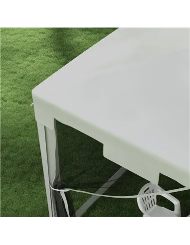 Outsunny 4 x 3 m Party Tent Wedding Gazebo Outdoor Waterproof PE Canopy Shade with Panel