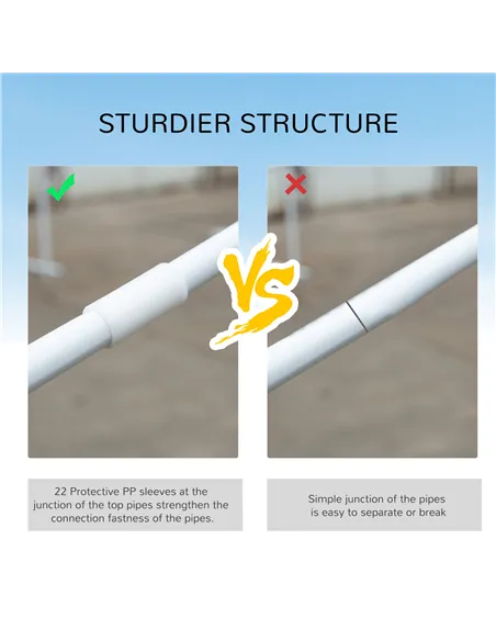 Outsunny 6 x 3 m Party Tent Wedding Gazebo Outdoor Waterproof PE Canopy Shade with 6 Removable Side Walls