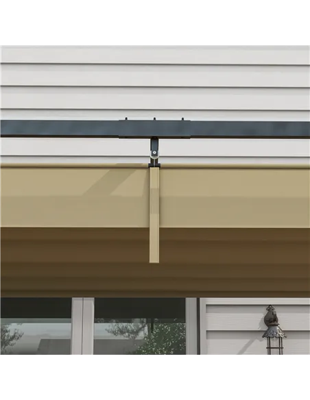 Outsunny 3x2m Metal Pergola with Retractable Roof, Garden Gazebo Canopy Shelter for Outdoor, Patio, Khaki