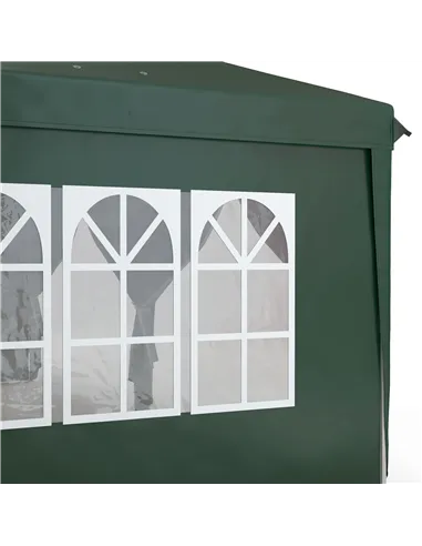 Outsunny 3 x 6m Pop-Up Gazebo, with Curtain Walls and Windows - Dark Green